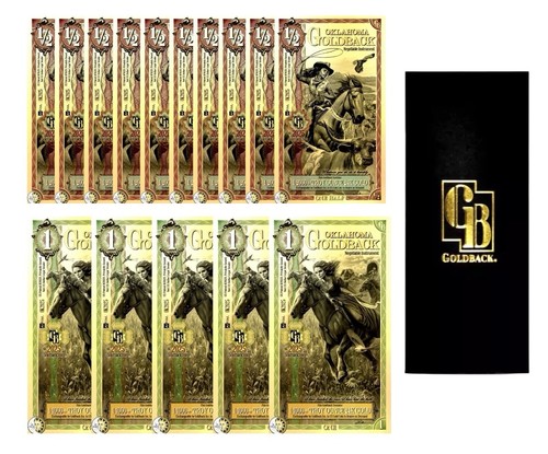 Lot oklahoma goldback - x, 1/2