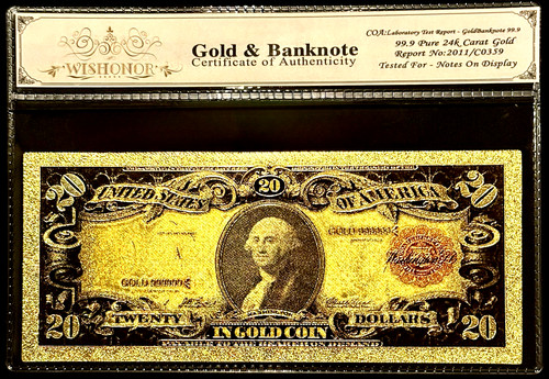 1865 bill s gold - $20, u.s.