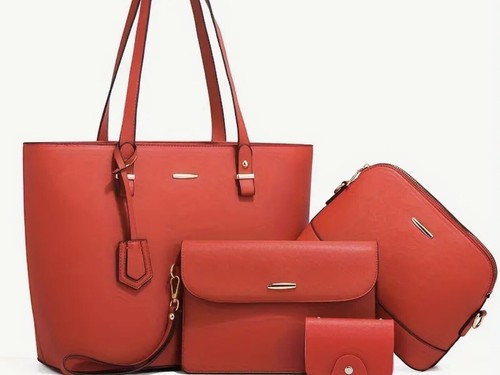 Women red leather - leather, large